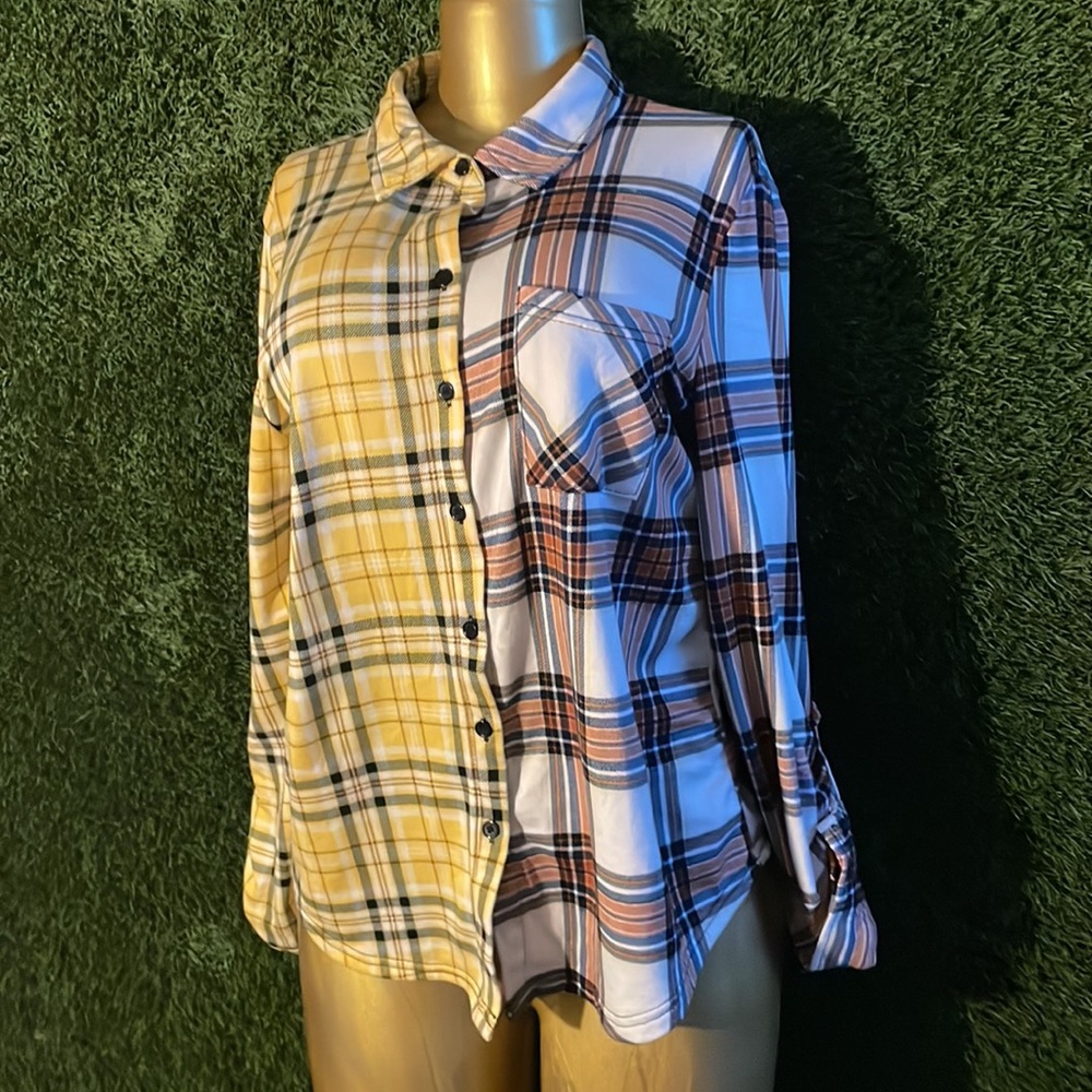 Multiple plaid pattern button up - Picture 2 of 4